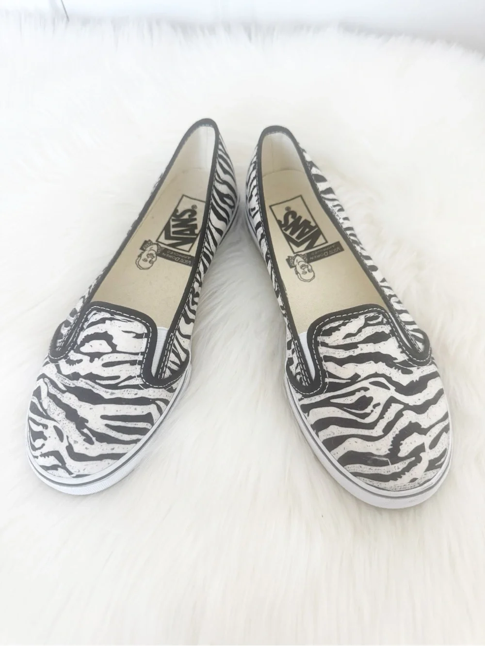 Vans Van Doren Approved KVD Slip-on Zebra Print Stripe Canvas Shoes